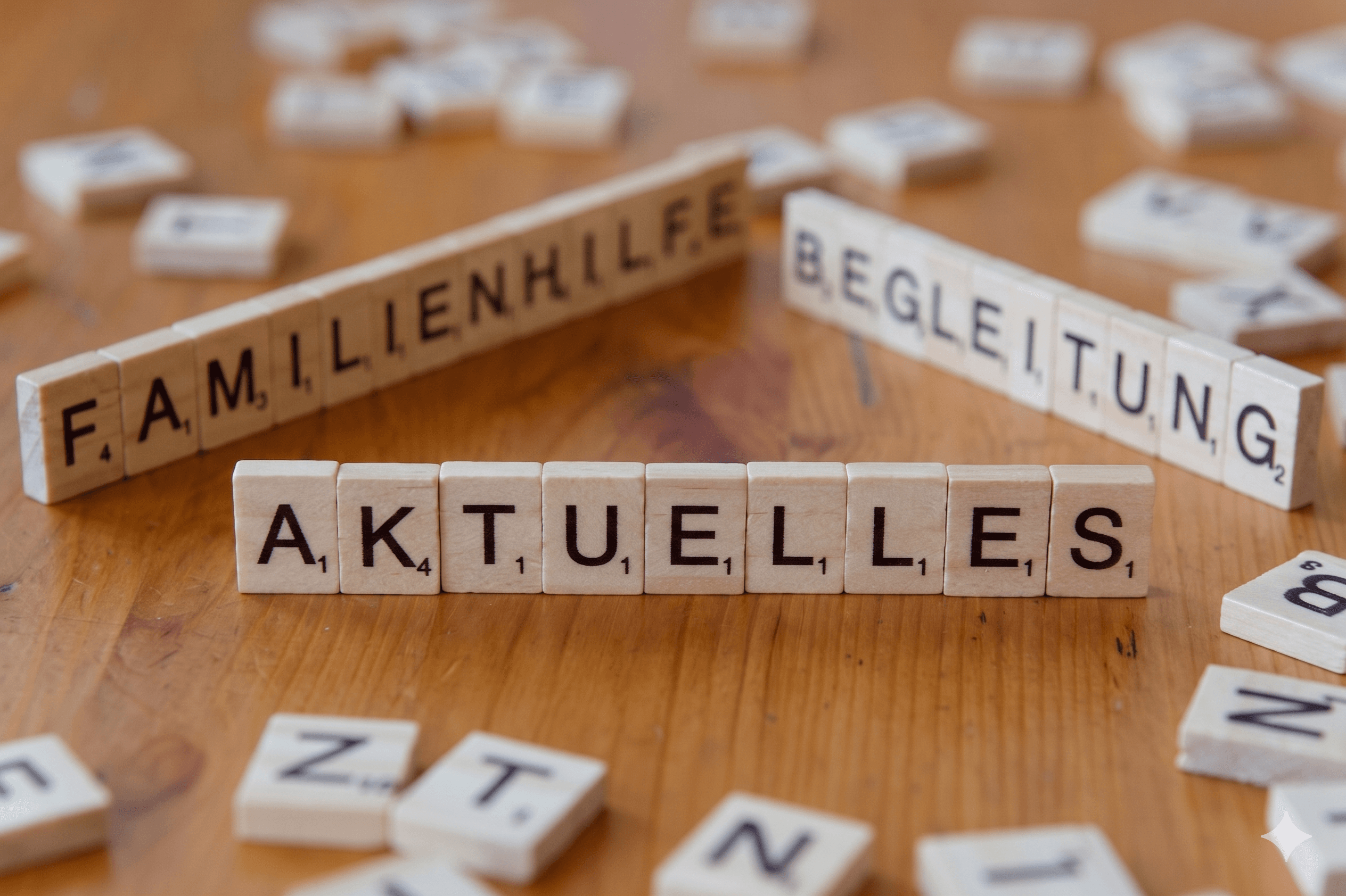 Scrabble-Steine mit dem Wort Aktuelles